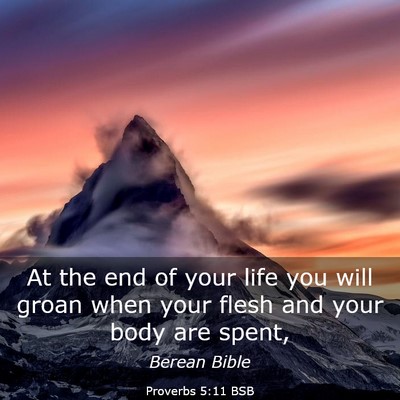 Picture 03 - Proverbs 5:11 BSB - At the end of your life you will groan when your - Bible Verse Picture