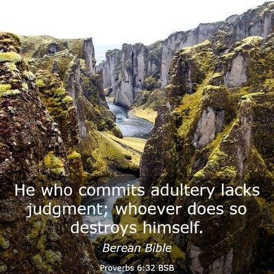 Picture 03 - Proverbs 6:32 BSB - He who commits adultery lacks judgment; whoever - Bible Verse Picture
