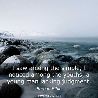 Picture 03 - Proverbs 7:7 BSB - I saw among the simple, I noticed among the - Bible Verse Picture