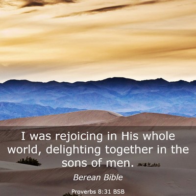 Picture 03 - Proverbs 8:31 BSB - I was rejoicing in His whole world, delighting - Bible Verse Picture