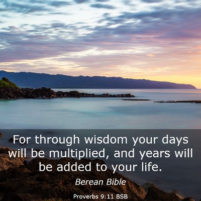 Picture 03 - Proverbs 9:11 BSB - For through wisdom your days will be multiplied, - Bible Verse Picture