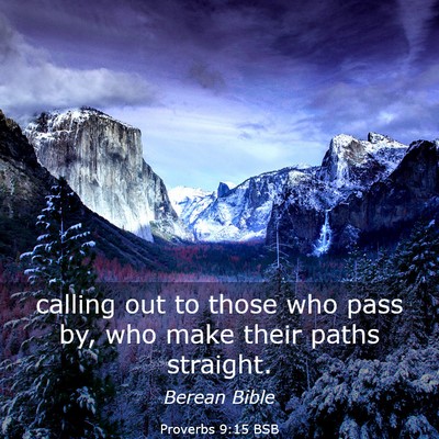 Picture 03 - Proverbs 9:15 BSB - calling out to those who pass by, who make their - Bible Verse Picture
