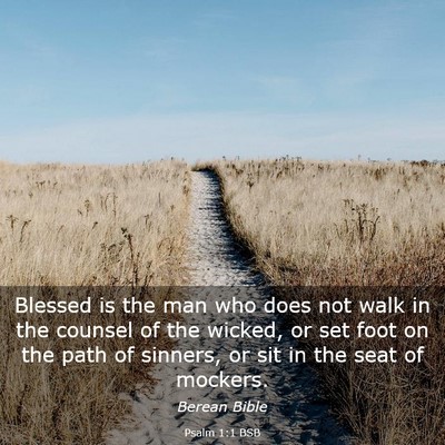 Picture 03 - Psalm 1:1 BSB - Blessed is the man who does not walk in the - Bible Verse Picture