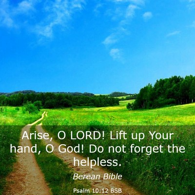 Picture 03 - Psalm 10:12 BSB - Arise, O LORD! Lift up Your hand, O God! Do not - Bible Verse Picture