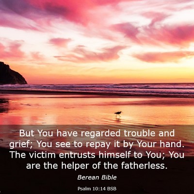 Picture 03 - Psalm 10:14 BSB - But You have regarded trouble and grief; You see - Bible Verse Picture