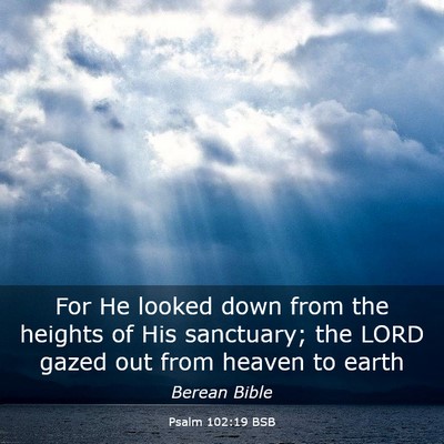 Picture 03 - Psalm 102:19 BSB - For He looked down from the heights of His - Bible Verse Picture