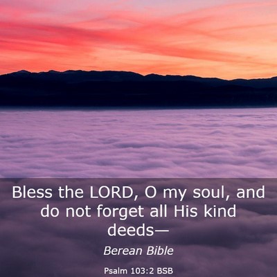 Picture 03 - Psalm 103:2 BSB - Bless the LORD, O my soul, and do not forget all - Bible Verse Picture