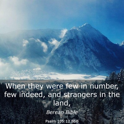Picture 03 - Psalm 105:12 BSB - When they were few in number, few indeed, and - Bible Verse Picture