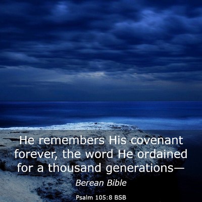Picture 03 - Psalm 105:8 BSB - He remembers His covenant forever, the word He - Bible Verse Picture
