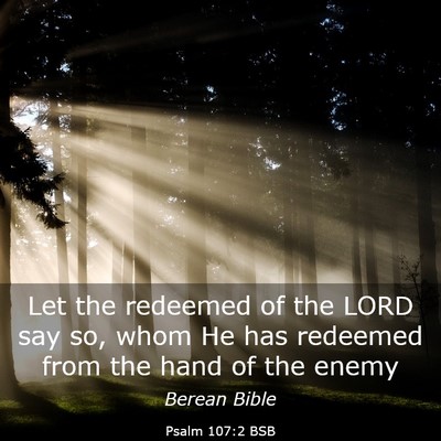 Picture 03 - Psalm 107:2 BSB - Let the redeemed of the LORD say so, whom He has - Bible Verse Picture