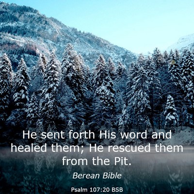 Picture 03 - Psalm 107:20 BSB - He sent forth His word and healed them; He - Bible Verse Picture