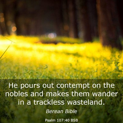Picture 03 - Psalm 107:40 BSB - He pours out contempt on the nobles and makes - Bible Verse Picture