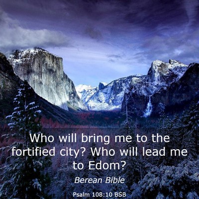 Picture 03 - Psalm 108:10 BSB - Who will bring me to the fortified city? Who will - Bible Verse Picture