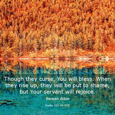 Picture 03 - Psalm 109:28 BSB - Though they curse, You will bless. When they rise - Bible Verse Picture