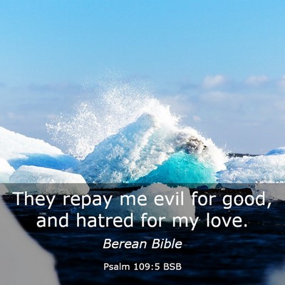 Picture 03 - Psalm 109:5 BSB - They repay me evil for good, and hatred for my - Bible Verse Picture