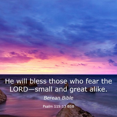Picture 03 - Psalm 115:13 BSB - He will bless those who fear the LORD—small and - Bible Verse Picture