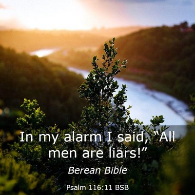 Picture 03 - Psalm 116:11 BSB - In my alarm I said, “All men are - Bible Verse Picture