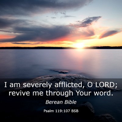 Picture 03 - Psalm 119:107 BSB - I am severely afflicted, O LORD; revive me - Bible Verse Picture