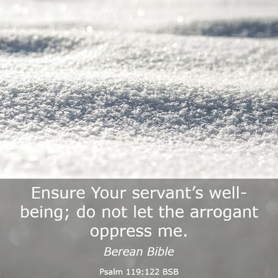 Picture 03 - Psalm 119:122 BSB - Ensure Your servant’s well-being; do not let - Bible Verse Picture