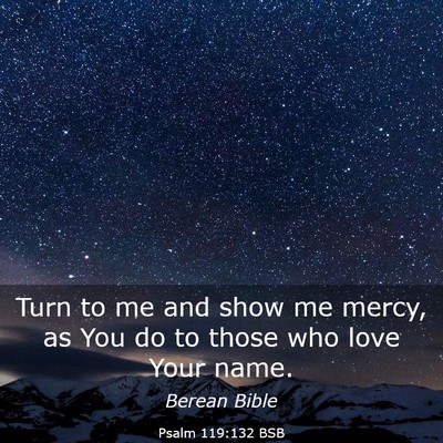 Picture 03 - Psalm 119:132 BSB - Turn to me and show me mercy, as You do to those - Bible Verse Picture