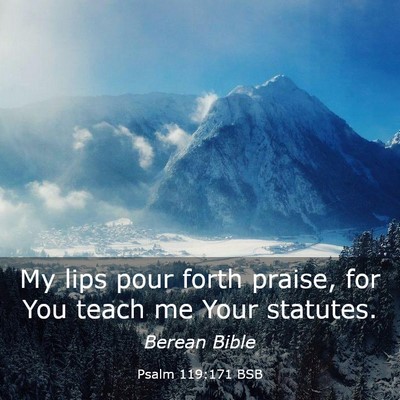 Picture 03 - Psalm 119:171 BSB - My lips pour forth praise, for You teach me Your - Bible Verse Picture