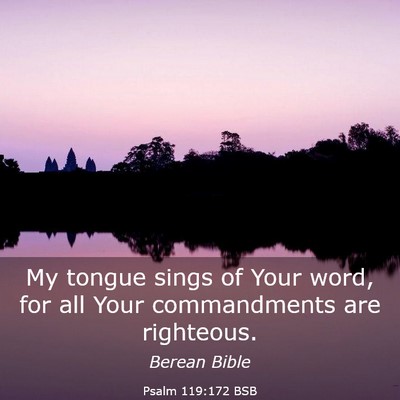 Picture 03 - Psalm 119:172 BSB - My tongue sings of Your word, for all Your - Bible Verse Picture