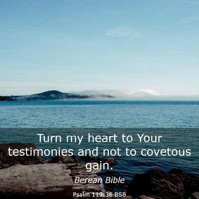Picture 03 - Psalm 119:36 BSB - Turn my heart to Your testimonies and not to - Bible Verse Picture