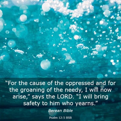 Picture 03 - Psalm 12:5 BSB - “For the cause of the oppressed and for the - Bible Verse Picture
