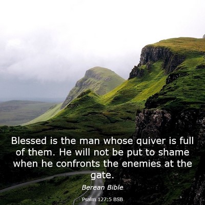 Picture 03 - Psalm 127:5 BSB - Blessed is the man whose quiver is full of them. - Bible Verse Picture