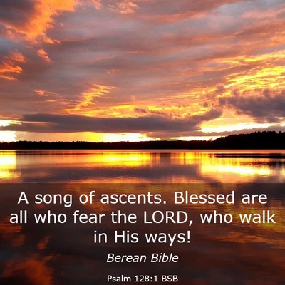 Picture 03 - Psalm 128:1 BSB - A song of ascents. Blessed are all who fear the - Bible Verse Picture