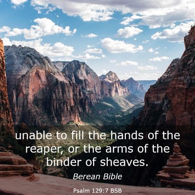 Picture 03 - Psalm 129:7 BSB - unable to fill the hands of the reaper, or the - Bible Verse Picture