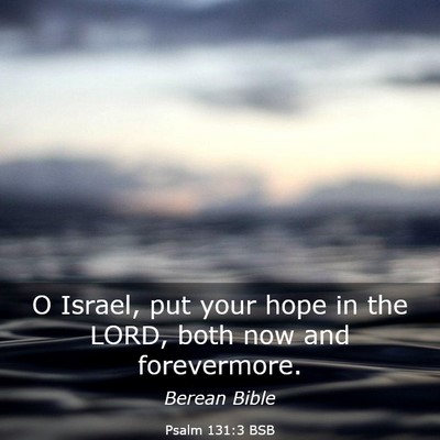Picture 03 - Psalm 131:3 BSB - O Israel, put your hope in the LORD, both now and - Bible Verse Picture