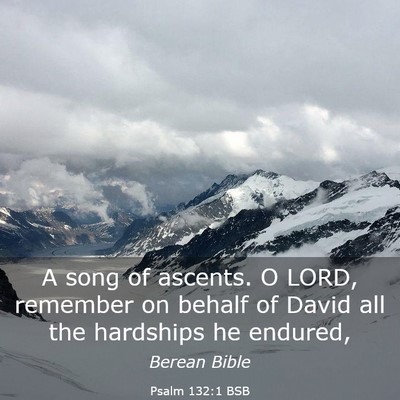 Picture 03 - Psalm 132:1 BSB - A song of ascents. O LORD, remember on behalf of - Bible Verse Picture