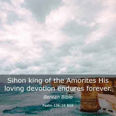 Picture 03 - Psalm 136:19 BSB - Sihon king of the Amorites His loving devotion - Bible Verse Picture