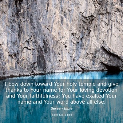 Picture 03 - Psalm 138:2 BSB - I bow down toward Your holy temple and give - Bible Verse Picture