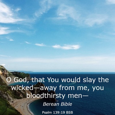 Picture 03 - Psalm 139:19 BSB - O God, that You would slay the wicked—away from - Bible Verse Picture
