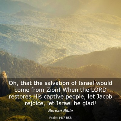 Picture 03 - Psalm 14:7 BSB - Oh, that the salvation of Israel would come from - Bible Verse Picture