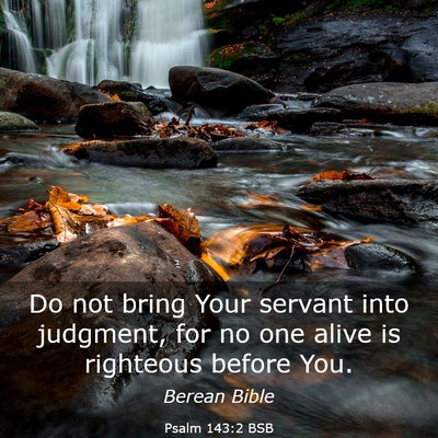 Picture 03 - Psalm 143:2 BSB - Do not bring Your servant into judgment, for no - Bible Verse Picture