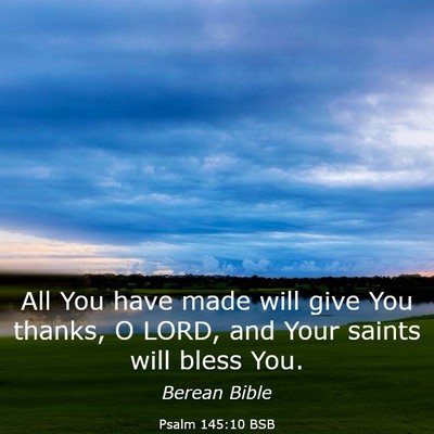 Picture 03 - Psalm 145:10 BSB - All You have made will give You thanks, O LORD, - Bible Verse Picture