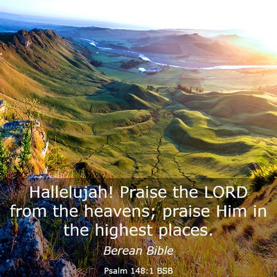 Picture 03 - Psalm 148:1 BSB - Hallelujah! Praise the LORD from the heavens; - Bible Verse Picture