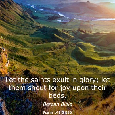 Picture 03 - Psalm 149:5 BSB - Let the saints exult in glory; let them shout for - Bible Verse Picture