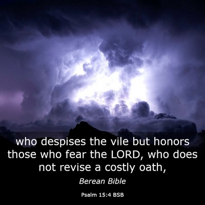 Picture 03 - Psalm 15:4 BSB - who despises the vile but honors those who fear - Bible Verse Picture