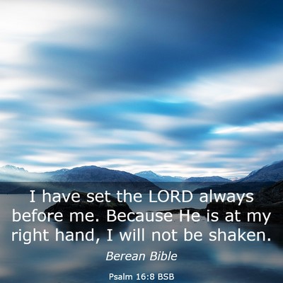 Picture 03 - Psalm 16:8 BSB - I have set the LORD always before me. Because He - Bible Verse Picture