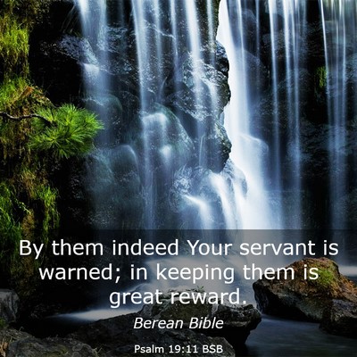Picture 03 - Psalm 19:11 BSB - By them indeed Your servant is warned; in keeping - Bible Verse Picture