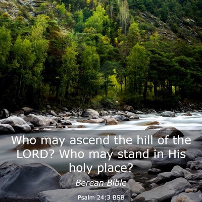 Picture 03 - Psalm 24:3 BSB - Who may ascend the hill of the LORD? Who may - Bible Verse Picture