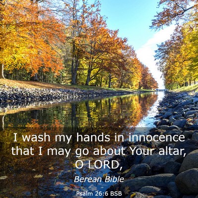 Picture 03 - Psalm 26:6 BSB - I wash my hands in innocence that I may go about - Bible Verse Picture