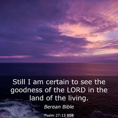 Picture 03 - Psalm 27:13 BSB - Still I am certain to see the goodness of the - Bible Verse Picture