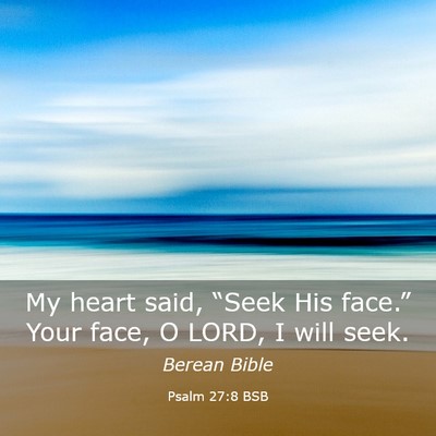 Picture 03 - Psalm 27:8 BSB - My heart said, “Seek His face.” Your face, O - Bible Verse Picture