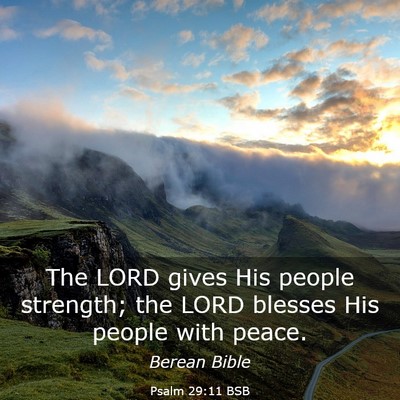 Picture 03 - Psalm 29:11 BSB - The LORD gives His people strength; the LORD - Bible Verse Picture