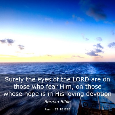 Picture 03 - Psalm 33:18 BSB - Surely the eyes of the LORD are on those who fear - Bible Verse Picture